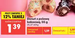 Biedronka Donut z polewą kakaową oferta