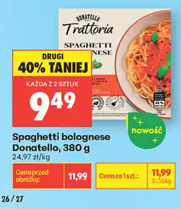 Biedronka Donatello Spaghetti bolognese oferta