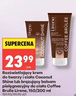 Biedronka Lirene Rozświetlający krem Coconut Shine lub brązujący balsam Coffee Brulée oferta