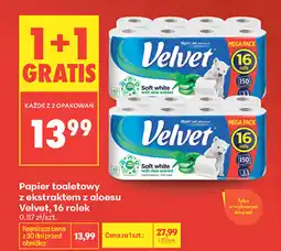 Biedronka Velvet Papier toaletowy z ekstraktem z aloesu oferta