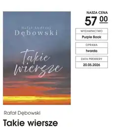 Świat Książki Rafał Dębowski Takie wiersze oferta