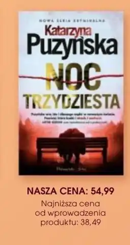 Świat Książki Prószyński i S-ka Katarzyna Puzyńska Noc trzydziesta oferta