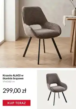 Homla Krzesło ALAGI w tkaninie brązowe 57x63x82cm oferta