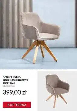 Homla Krzesło PEMA sztruksowe brązowe obrotowe 56x60x82cm oferta