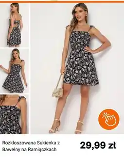 Born2be Rozkloszowana sukienka z bawełny na ramiączkach born2be oferta