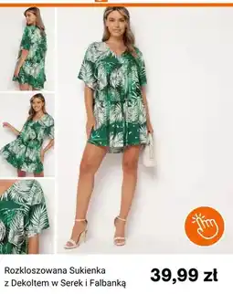 Born2be Rozkloszowana Sukienka z Dekoltem w Serek i Falbanką born2be oferta