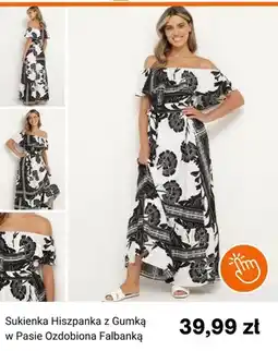 Born2be Sukienka Hiszpanka z Gumką w Pasie Ozdobiona Falbanką oferta