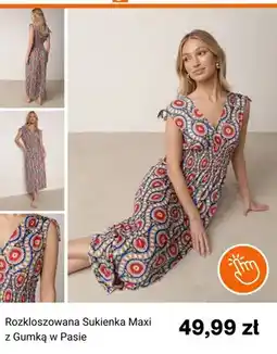 Born2be Rozkloszowana Sukienka Maxi z Gumką w Pasie oferta