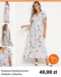 Born2be Kwiatowa Rozkloszowana Sukienka z Bawełną born2be oferta
