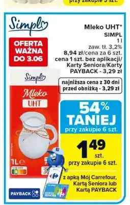 Carrefour Mleko UHT SIMPL oferta