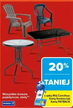 Carrefour Wszystkie krzesła pojedyncze, stoły oferta