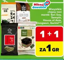 Carrefour Wszystkie chipsy nori marek: Sen Soy, Sempio, House of Asia, Dongwon, Garimi oferta