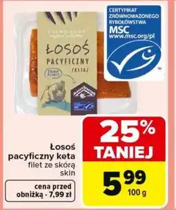 Carrefour Łosoś pacyficzny keta filet ze skórą oferta
