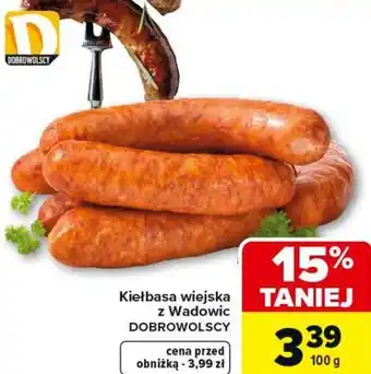 Carrefour Kiełbasa wiejska z Wadowic DOBROWOLSCY oferta