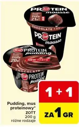 Carrefour Pudding, mus proteinowy Zott oferta