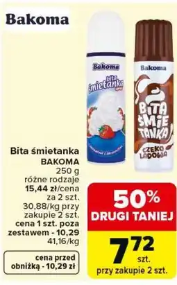 Carrefour Bita śmietanka Bakoma oferta