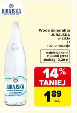 Carrefour Woda mineralna JURAJSKA w szkle oferta