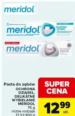 Carrefour Pasta do zębów OCHRONA DZIĄSEŁ, DELIKATNE WYBIELANIE MERIDOL oferta