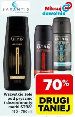 Carrefour Wszystkie żele pod prysznic i dezodoranty marki STR8 oferta