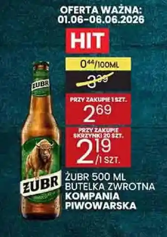 Żubr Piwo butelka zwrotna
