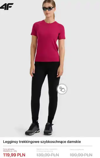 4F Legginsy trekkingowe szybkoschnące damskie