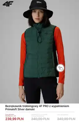 4F 4F Bezrękawnik trekkingowy 4F pro z wypełnieniem Primaloft Silver damski oferta