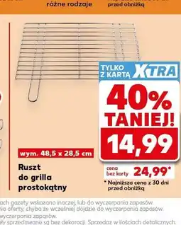 Kaufland Ruszt do grilla prostokątny wym. 48,5x28,5cm oferta