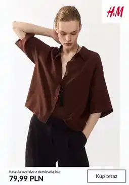 H&M Koszula oversize z domieszką lnu H&M oferta