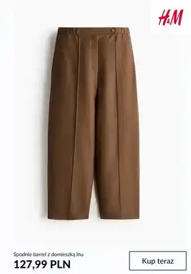 Spodnie barrel z domieszką lnu H&M
