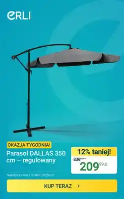 ERLI Parasol DALLAS 350cm - regulowany oferta