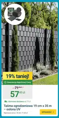 ERLI Taśma ogrodzeniowa Heckermann 19cm x 35m osłona UV oferta