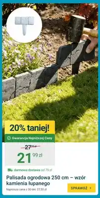 ERLI Palisada ogrodowa 250cm wzór kamienia łupanego oferta