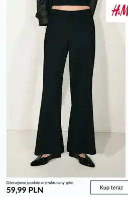 H&M H&M Dżersejowe spodnie w strukturalny splot oferta