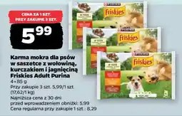 Netto Karma mokra dla psów w saszetce z wołowiną, kurczakiem i jagnięciną Friskies Adult Purina oferta