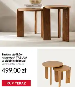 Homla Zestaw stolików kawowych tabula w okleinie dębowej oferta