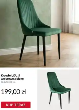 Homla Krzesło louis welurowe zielone oferta
