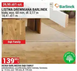 Merkury Market Listwa drewniana Barlinek biała, wys. 60mm, dł. 2,17m oferta