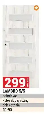 Merkury Market Drzwi LAMBRO 5/5 pokojowe kolor dąb śnieżny dąb catania 60-90 oferta