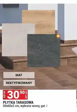 Merkury Market Płytka tarasowa mrozoodporna 60x60x2cm wybrane wzory gat. I mat rektyfikowana oferta