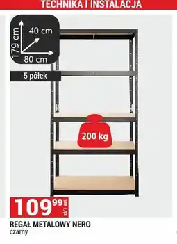 Merkury Market Regał metalowy Nero czarny 179x80x40cm 5 półek oferta