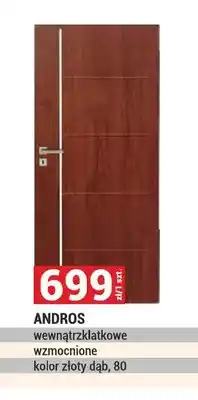 Merkury Market Drzwi ANDROS wewnątrzklatkowe wzmocnione kolor złoty dąb, 80 oferta