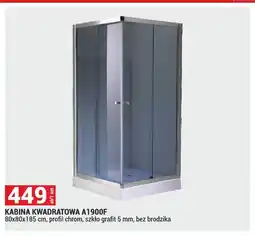 Merkury Market Kabina kwadratowa A1900F 80x80x185cm profil chrom szkło grafit 5mm bez brodzika oferta