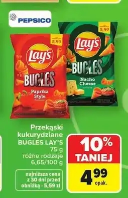 Carrefour Przekąski kukurydziane BUGLES LAY'S Nacho Cheese oferta