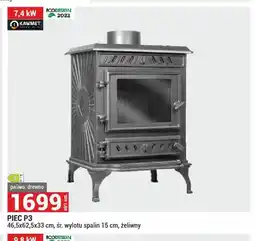 Merkury Market Piec Kawmet P3 7,4kW 46,5x62,5x33cm śr. wylotu spalin 15cm żeliwny oferta