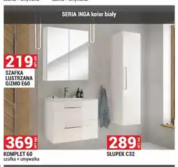 Merkury Market Szafka lustrzana Gizmo E60 Seria Inga kolor biały oferta