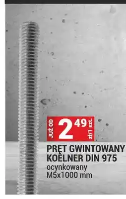 Merkury Market Pręt gwintowany Koelner DIN 975 ocynkowany M5x1000mm oferta