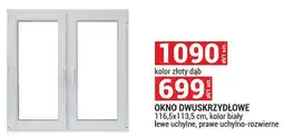 Merkury Market Okno dwuskrzydłowe 116,5x113,5cm lewe uchylne prawe uchylno-rozwierne kolor biały oferta
