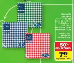Carrefour Serwetki GINGHAM wym. 33x33cm oferta