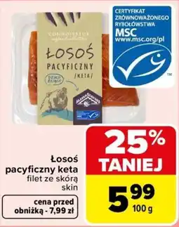 Carrefour Łosoś pacyficzny keta filet ze skórą Connoisseur oferta