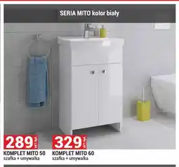 Merkury Market Komplet Mito 50 szafka + umywalka kolor biały oferta